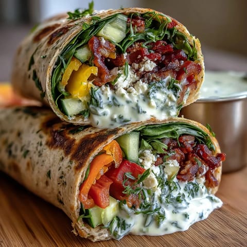 Rainbow Veggie Wraps filled with crisp bell peppers, carrots, cucumber, and spinach, ready for a healthy lunch box meal.