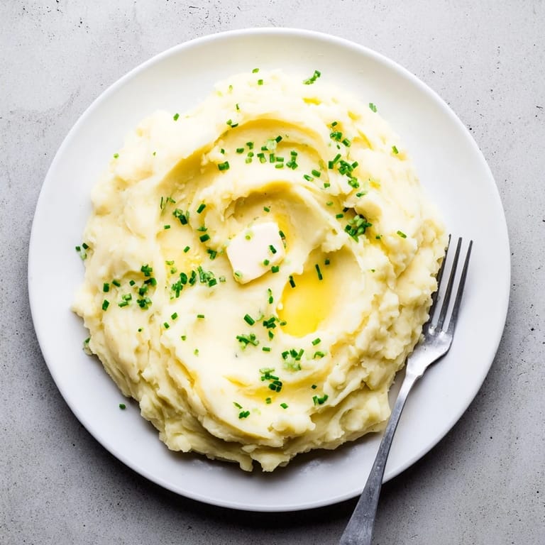 Steamy bowl of fluffy mashed potatoes, seasoned with butter and milk, perfect for Thanksgiving or holiday family meals.