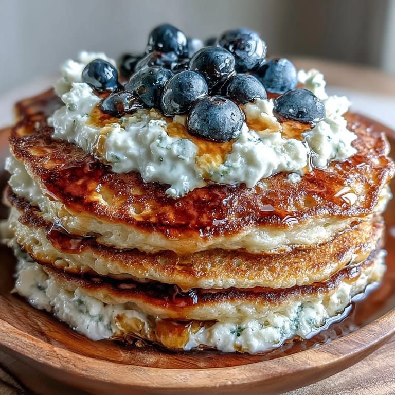 A close-up of Protein Power Pancakes reveals a tender, fluffy crumb studded with oats, perfect for a high-protein start to your busy morning.