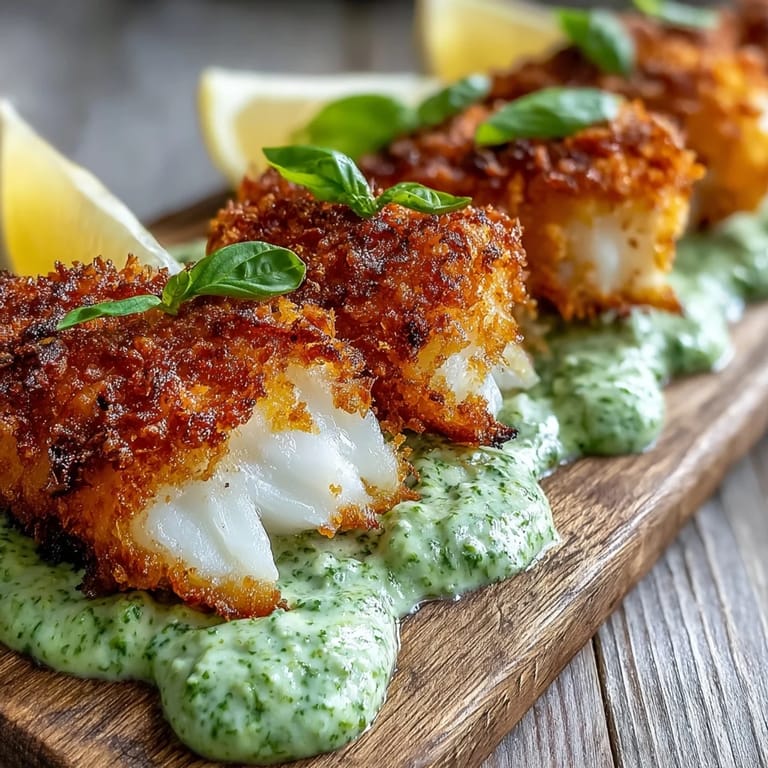 Serving suggestion includes lemon wedges for squeezing over the golden Haddock Goujons With Parmesan Crust.