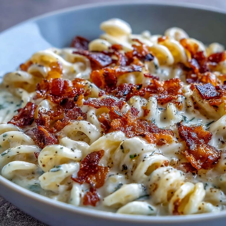 Freshly prepared Celeriac Carbonara served hot, garnished with black pepper and extra Parmesan alongside a glass of white wine.