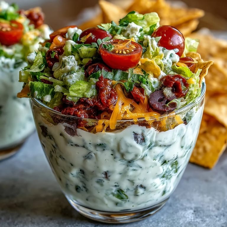 Serve Easy Taco Dip Cups at your next party with crunchy tortilla chips, showcasing colorful taco-seasoned layers and fresh toppings.