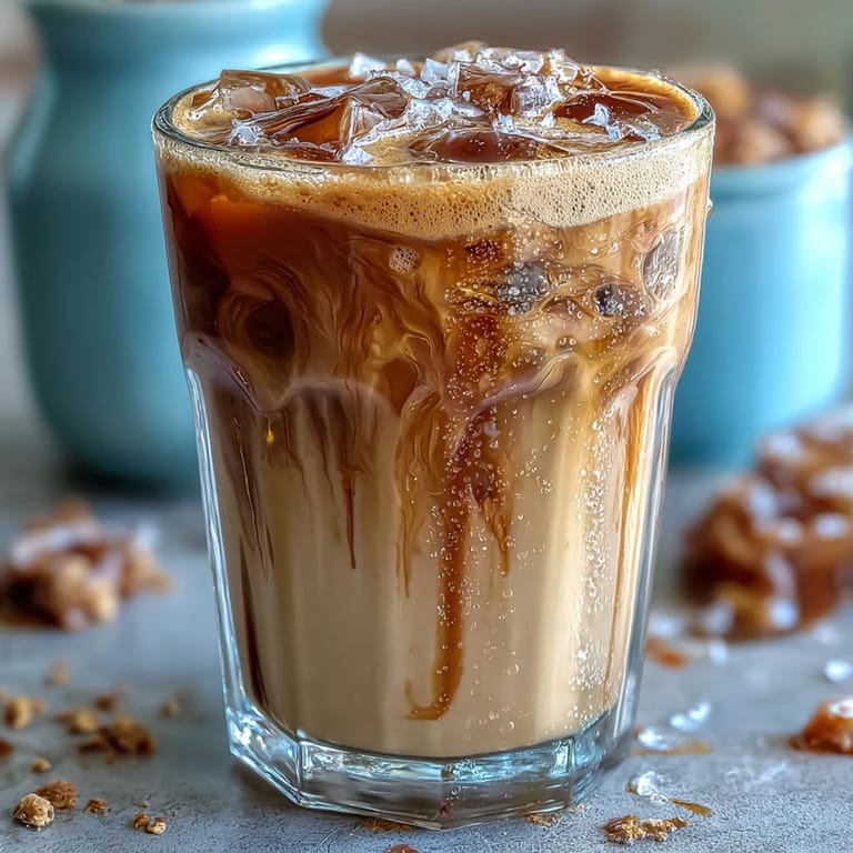 Rich espresso shaken with homemade brown sugar syrup, frothy and chilled, then poured over ice with a splash of oat milk.  