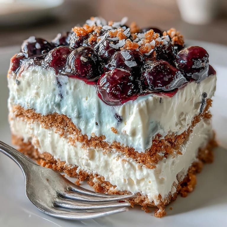 Enjoy this chilled, effortless Lemon Blueberry Icebox Cake, loaded with vibrant flavors.